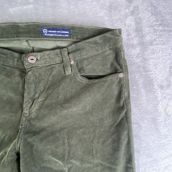 Adrianio Goldschmied Stevie Pants Womens 32 Olive Green Corduroy Slim Straight - Picture 9 of 16